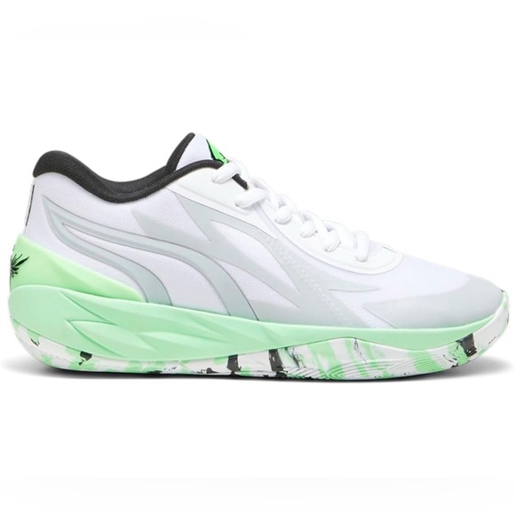 Puma Women's White and Mint Green Sneakers - Picture 3 of 10